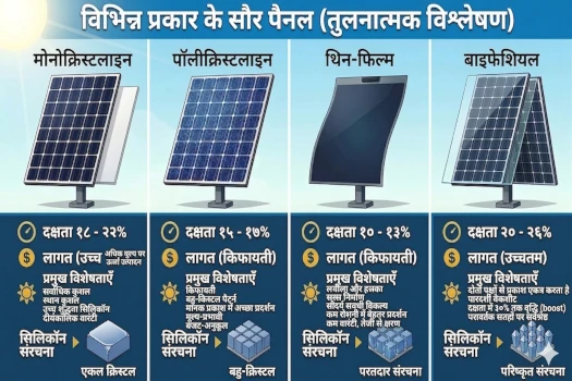 सोलर पैनल के प्रकार